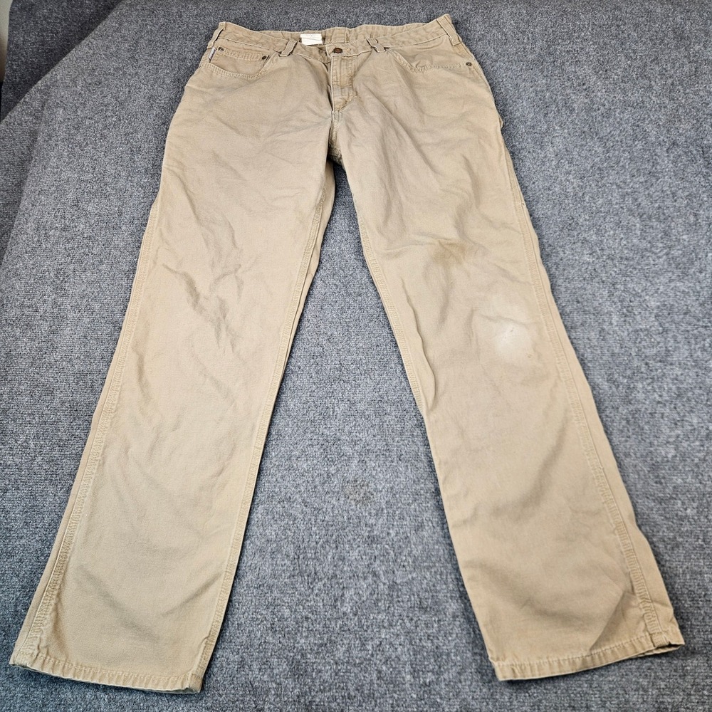 Carhartt WB159‎ CKH Womens Tan Canvas Carpenter Work Pants Straight Leg 16x32